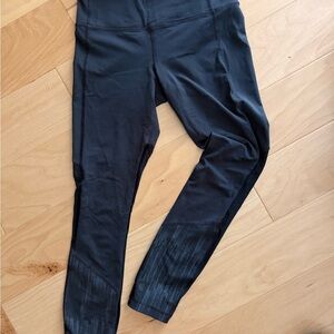 lululemon athletica Black Leggings lower leg inlay back lower inlay mesh 4